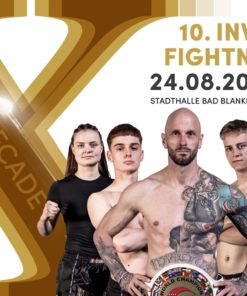 Plakat zur 10. Invictus Fightnight am 24.08.2024 in der Stadthalle Bad Blankenburg